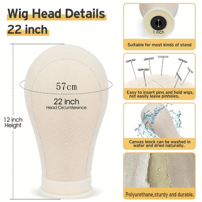 Mannequin Head Wig Stand Set with Adjustable Tripod 22 Inch Cosmetology Manikin Head for Wigs Styling Practice Display Pink Black White Home