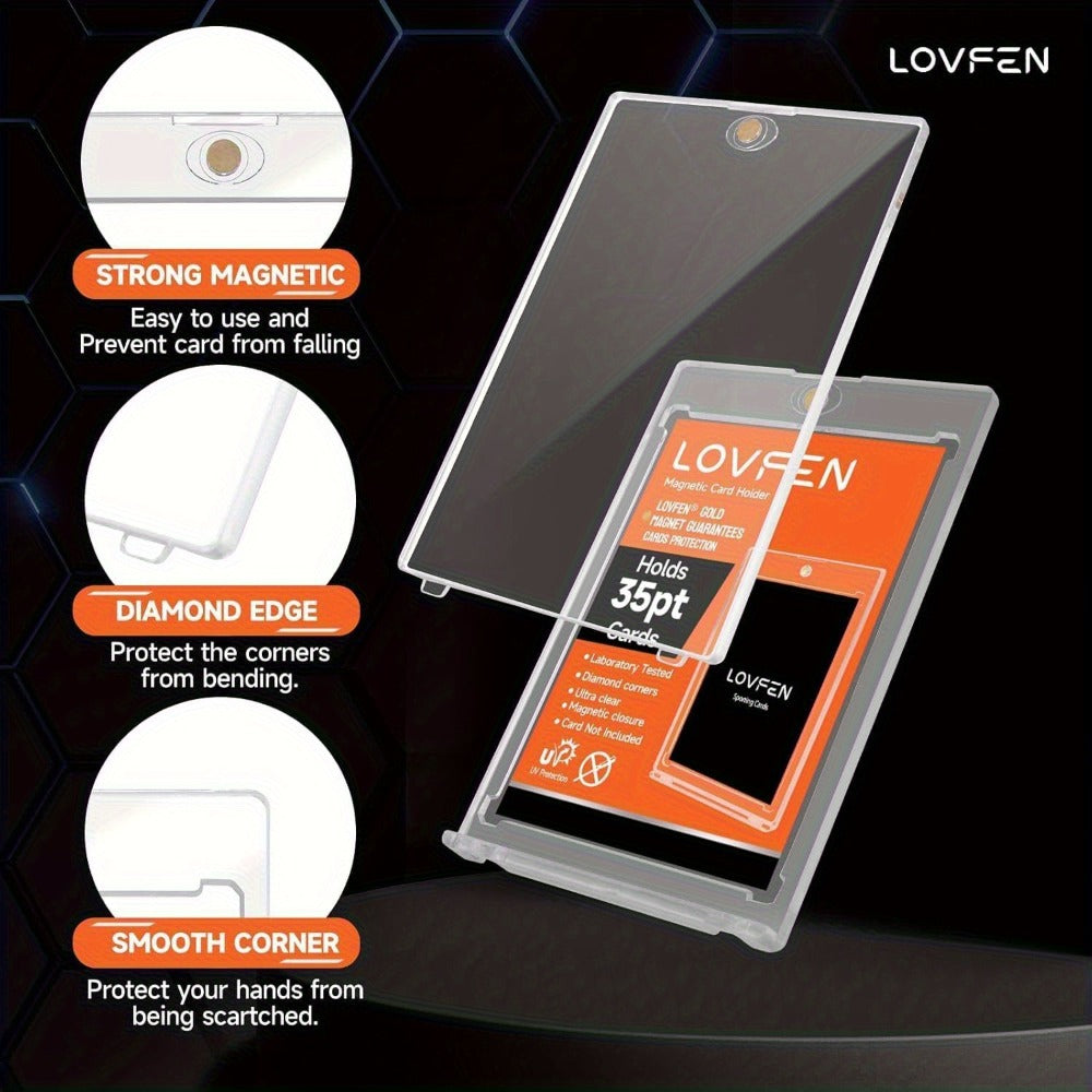 Magnetic Card Holders 35pt Ultra-Thin Hard Plastic Trading Card Protector – Fits Standard & Sports Cards, Baseball Cards