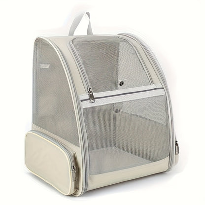 Pet Carrier Backpack for Cats and Dogs, Breathable Mesh Ventilation Transparent Window Foldable Travel Bag with Chest Buckle Removable Mat