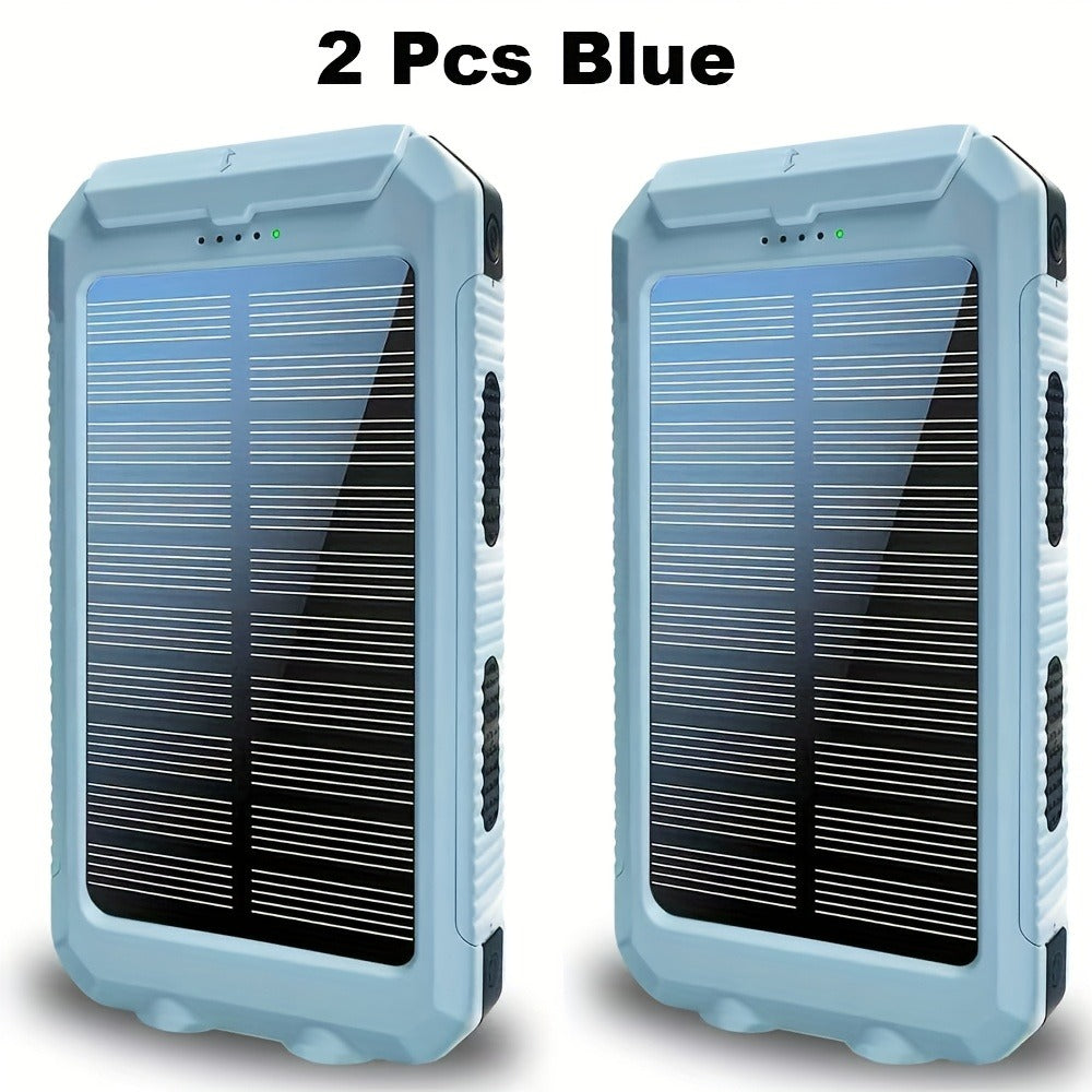 2-Pack Solar Power Bank 20000mAh 40000mAh Portable Dual USB Fast Charging with Built-In for an Everyday Personal Care Routine
