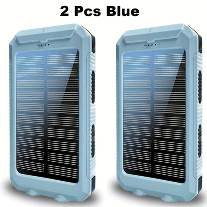 2-Pack Solar Power Bank 20000mAh 40000mAh Portable Dual USB Fast Charging with Built-In for an Everyday Personal Care Routine