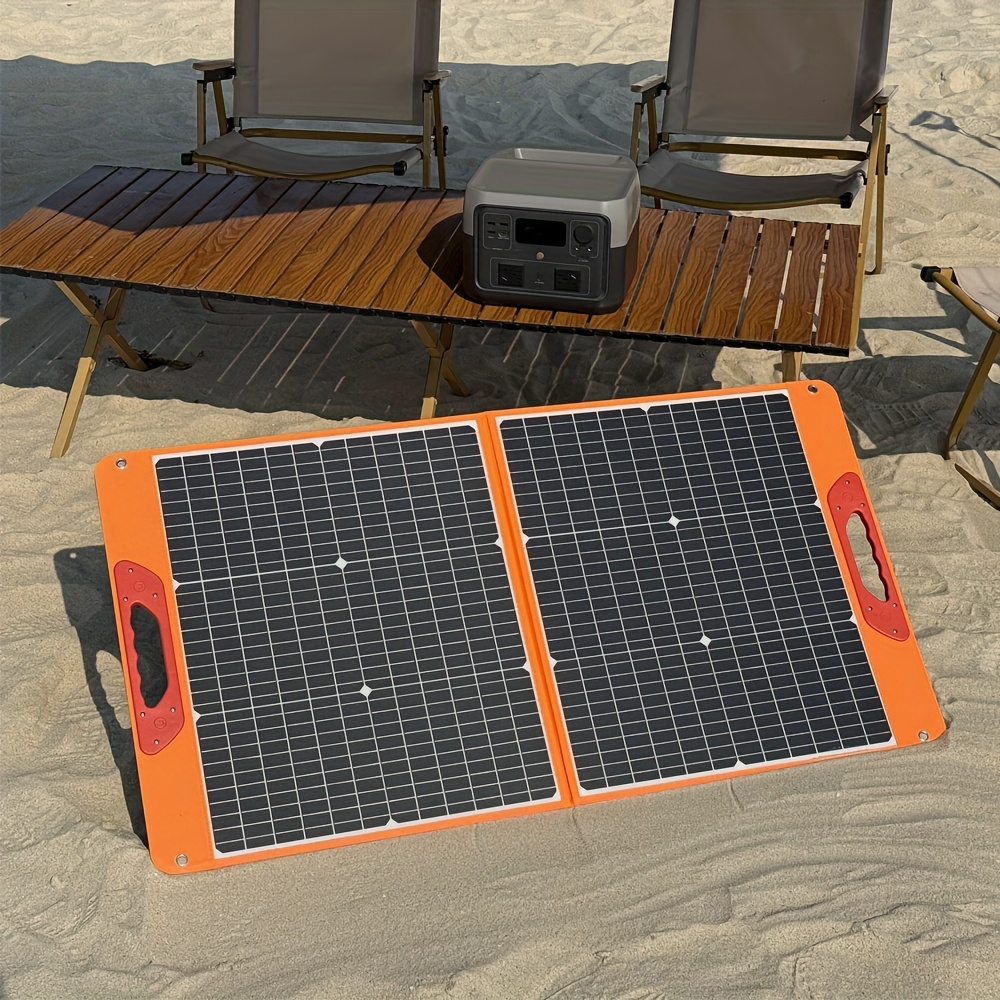 Foldable Solar Panel 200W 23.5% High Efficiency 20V Portable with 2 Brackets Solar Cable for Camping RV for Garden, Patio and Yard Use