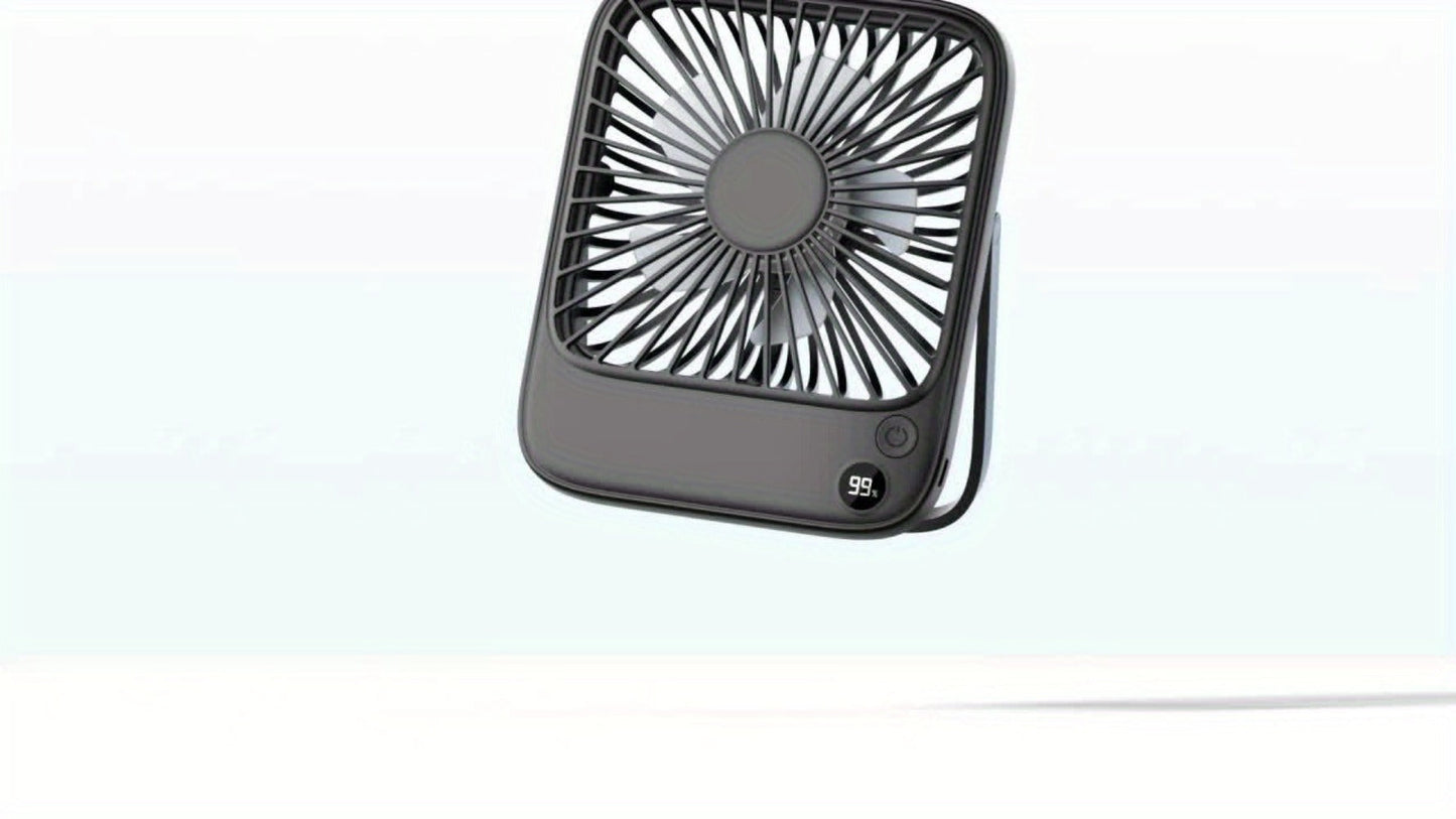 USB Desk Fan Battery Operated, 2000mAh & 5000mAh Rechargeable Mini Personal Fan, 4-Speed Adjustable