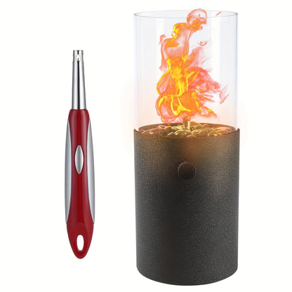 Fire Bowl Tabletop Fire Pit Indoor Outdoor Butane Fuel Mini Portable Fireplace with Glass Wind Guard for Garden, Patio and Yard Use
