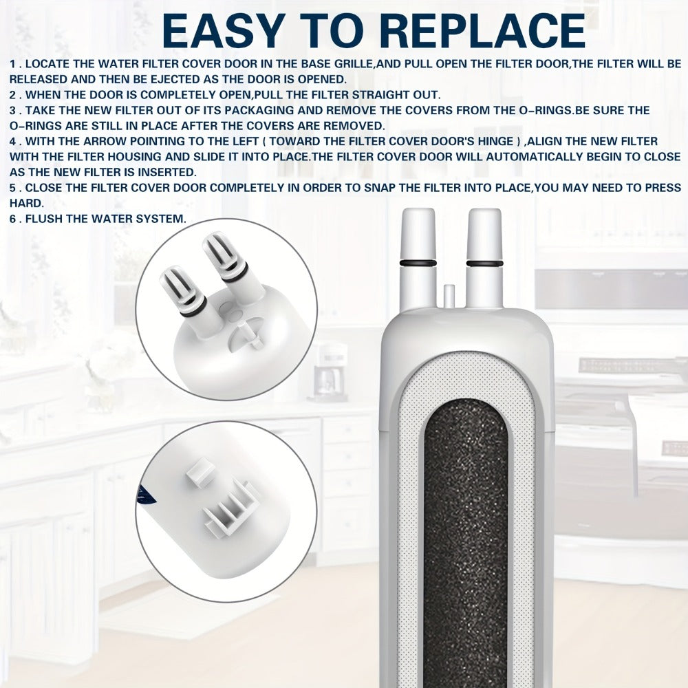 Refrigerator Water Filter 5-Pack Compatible with GlacialPure GP001 EDR1RXD1 W10295370 WHR1RXD1 KAD1RXD1 P8RFWB2L P4RFWB P5WB2L