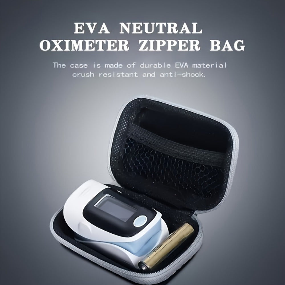 Fingertip Oximeter Case with Cleaning Rod, Hard Shell Dustproof Shockproof Travel Pouch for Pulse SpO2 Blood Oxygen Monitor