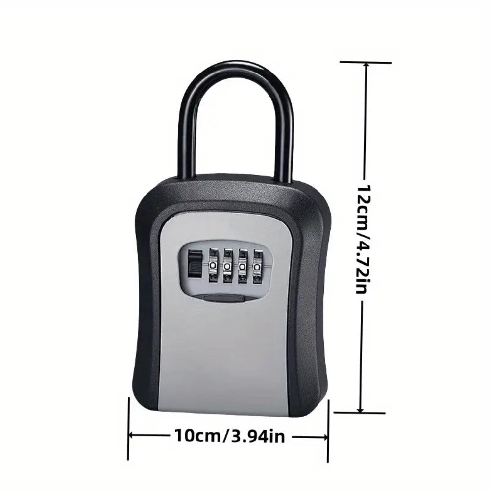 Wall-Mounted Key Lock Box with Resettable Password – Outdoor Key Safe Box, Security Lock Box for Home Garage Garden Office Store
