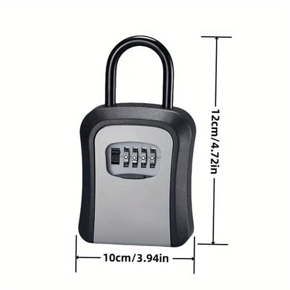 Wall-Mounted Key Lock Box with Resettable Password – Outdoor Key Safe Box, Security Lock Box for Home Garage Garden Office Store