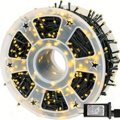 500 LED Christmas String Lights 170 Feet, 8 Lighting Modes with Memory Plug, Transparent Wire Outdoor Lights for Christmas Tree