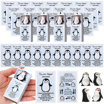 Emotional Support Penguin Resin Cards 36 Sets, Positive Affirmation Appreciation Gifts for Teachers Volunteers Employees Coworkers