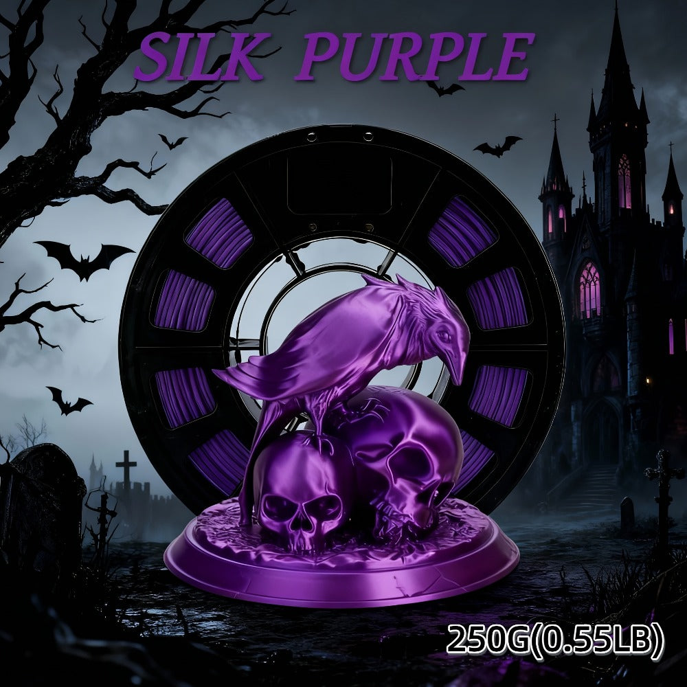3D Printer Filament PLA 1.75mm 250g Spool with 12 Silk-Look, Transparent and Solid Color Options