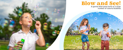 Party Favors Bubble Bottles with Wands, 4 oz Each in 6-, 12- or 24-Piece Event Packs for Celebrations