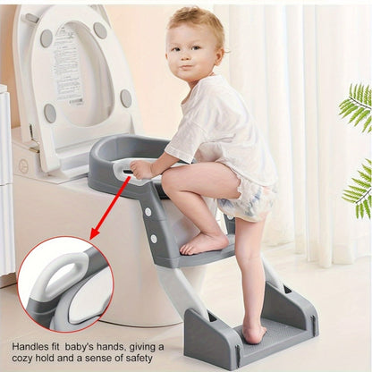 Potty Training Seat with Step Ladder 2-in-1 Toddler Toilet Seat & Stool - Foldable Kids Potty Chair with Splash Guard