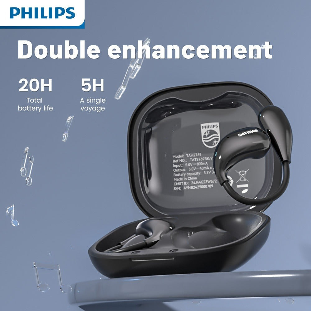 Wireless Earbuds Philips TAT2769 Bluetooth 5.4 Earhooks with Call Noise Reduction Mic in Three Colors