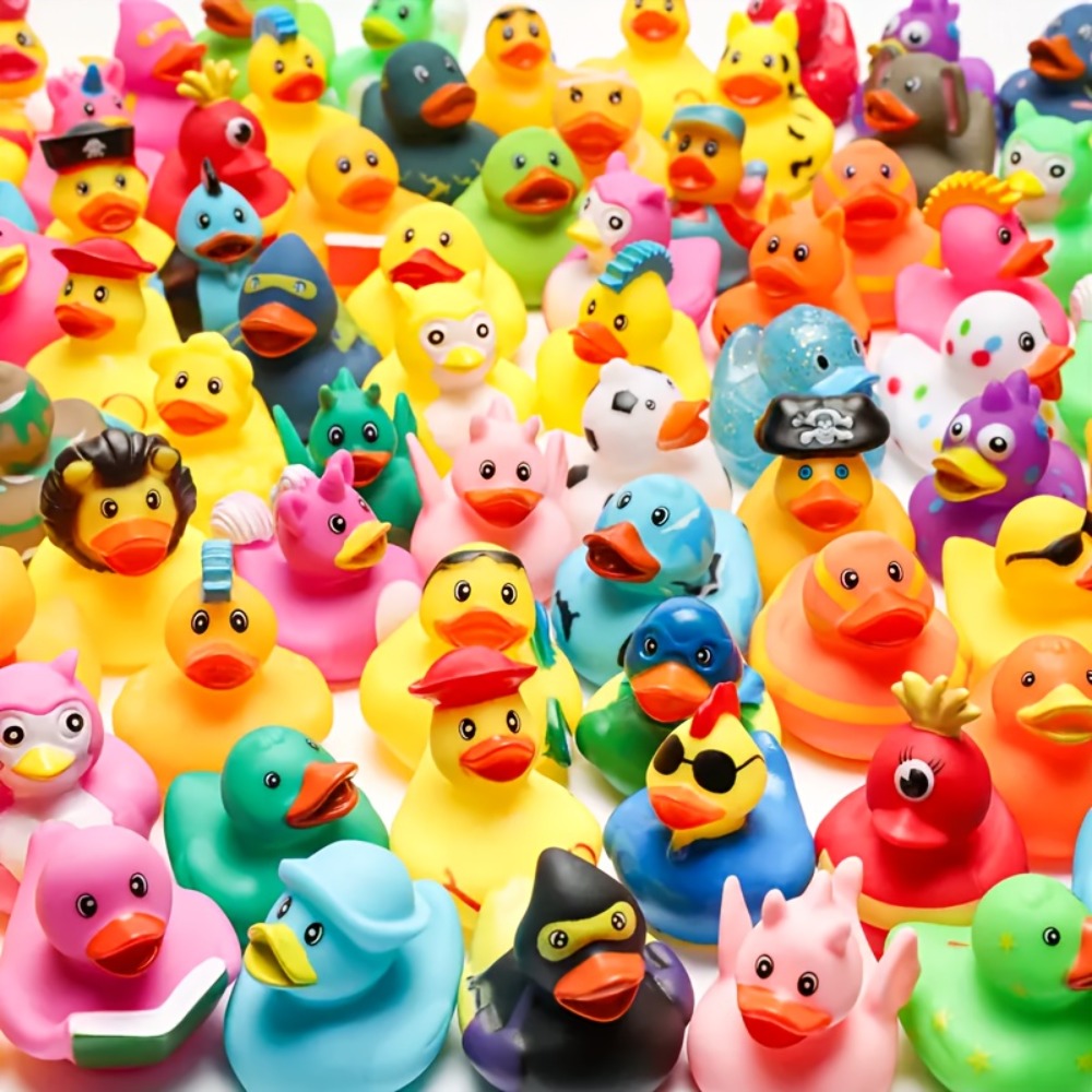 Mini Rubber Ducks Bulk Set, 2" Floating Bath Toy Variety for Kids, Cute Assorted Ducks for Bath Time