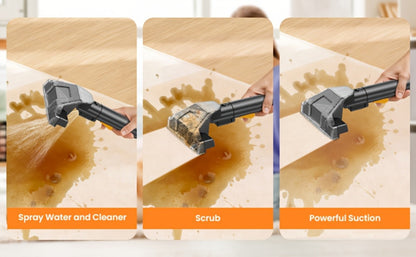 Portable Spot Cleaner for Carpet & Upholstery, Dual Brush Power Suction Stain Remover with Multifunctional Tools