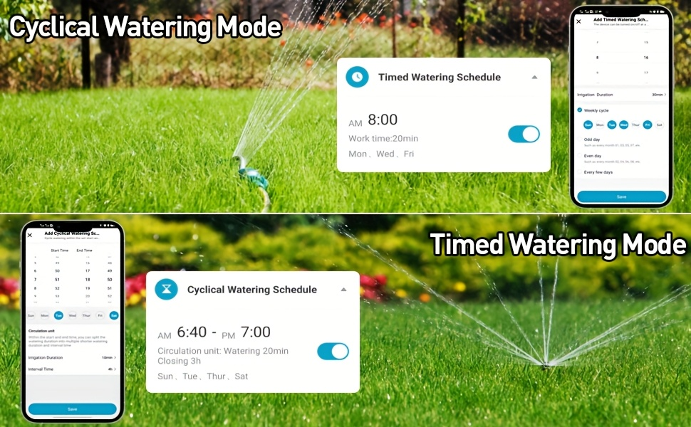 WiFi Sprinkler Timer Smart 2-Zone Irrigation System with App & Alexa Voice Control, for Garden, Lawn and Yard Watering