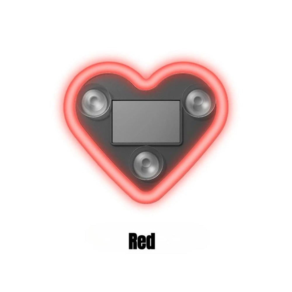Car Interior Neon Heart Lights Solar USB Rechargeable 5 Lighting Modes Vibration-Sensing Auto On/Off Dashboard Decoration for Cars Trucks