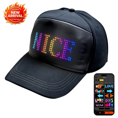 LED Party Hat App Controlled Programmable Light Up Hat, Custom Text Music Images for Rave Club Dance Halloween 4th of July Festival