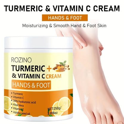 Turmeric Foot & Hand Cream 250g – Anti-Crack Deep Moisturizing Repair for Dry Cracked Heels, Elbows, Ankles & Knees