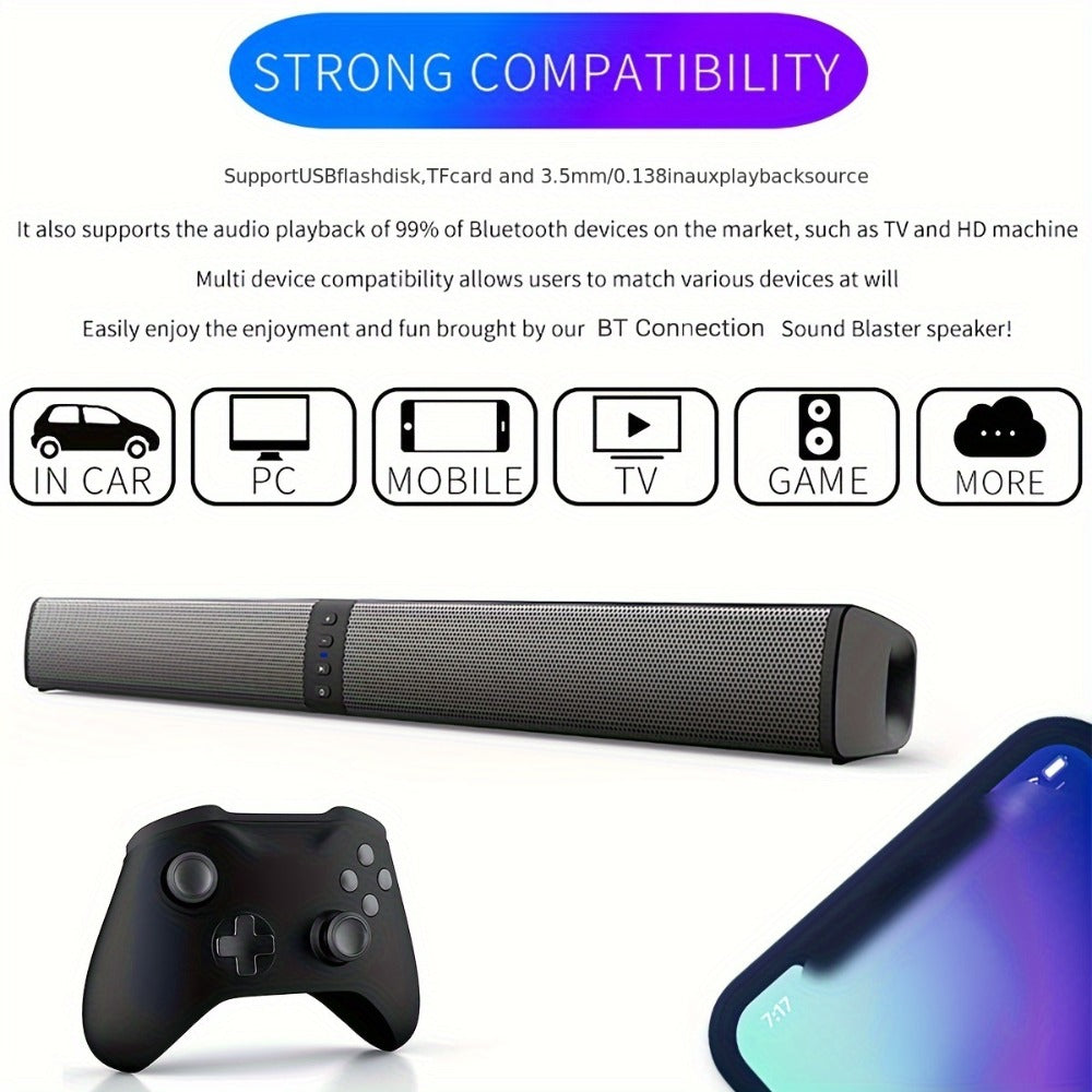 Sound Bar with 4 Subwoofers 20W Hi-Fi Wireless Surround Sound System Bluetooth 5.0 TWS Wall for an Everyday Personal Care Routine