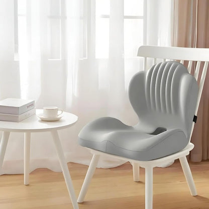 Contoured One-Piece Seat Cushion with Ribbed Back Support, Non-Slip Base and Five Color Options