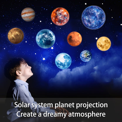 Starry Sky Night Light Projector with 9 Replaceable Planet Discs, USB Powered 360° Rotatable Galaxy Lamp for Bedroom Ceiling
