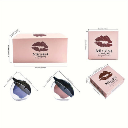 Lipstick Set, Mirsist 6-Piece Lip-Shaped Color Collection with Three Numbered Shade-Group Options