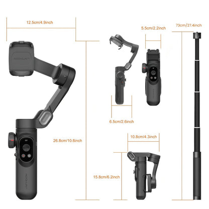AOCHUAN Smart X Pro Combo 3-Axis Smartphone Gimbal Stabilizer, RGB Fill Light, Extension Rod
