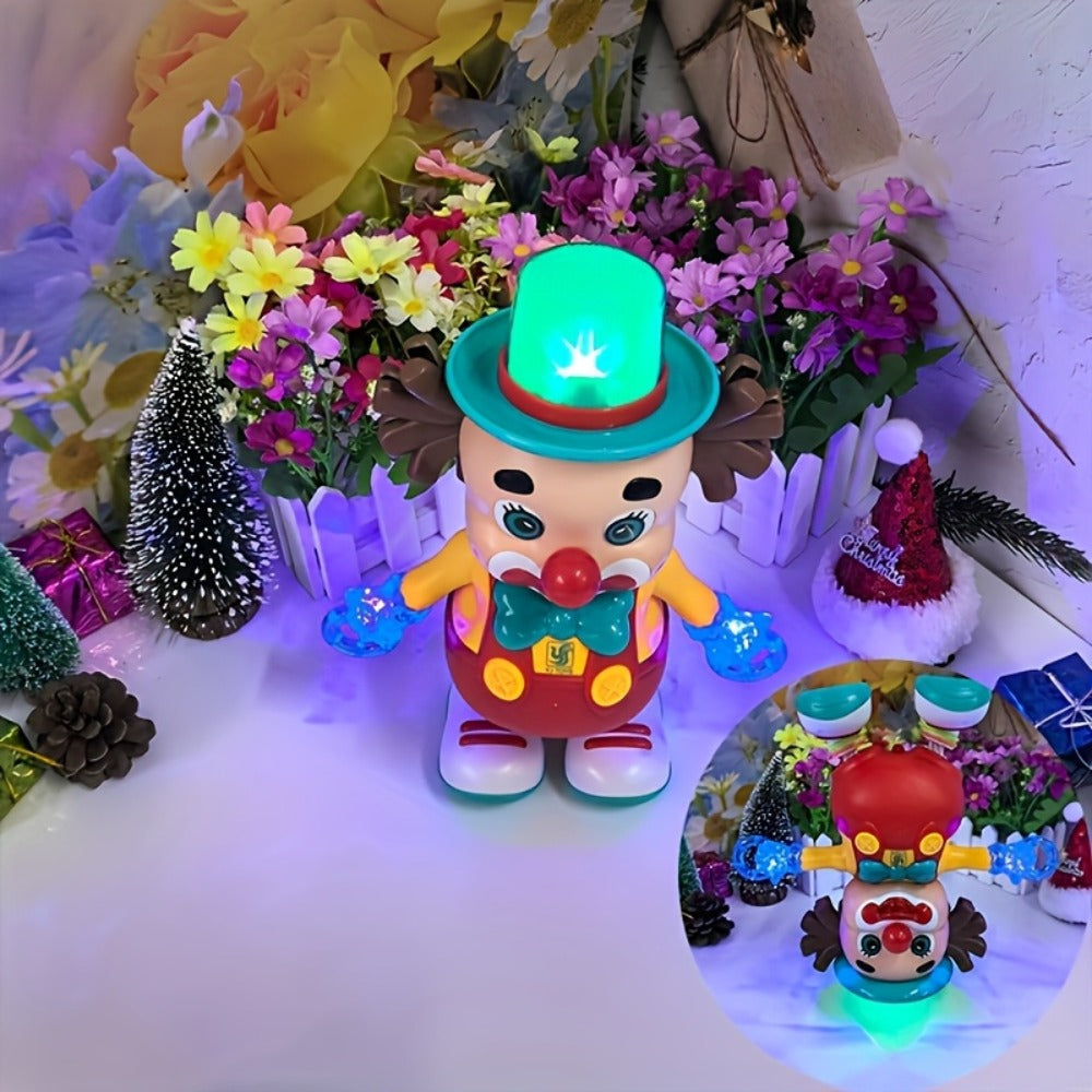 Dancing Clown Toy Doll with Light & Music, Swinging Fidget Toy for Kids Boys & Girls, Funny Weird Halloween Decoration