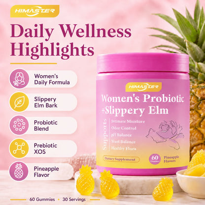 Women's Probiotic Gummies 60-Count for Vaginal Health pH Balance Feminine Wellness Gut Health & Immune Support