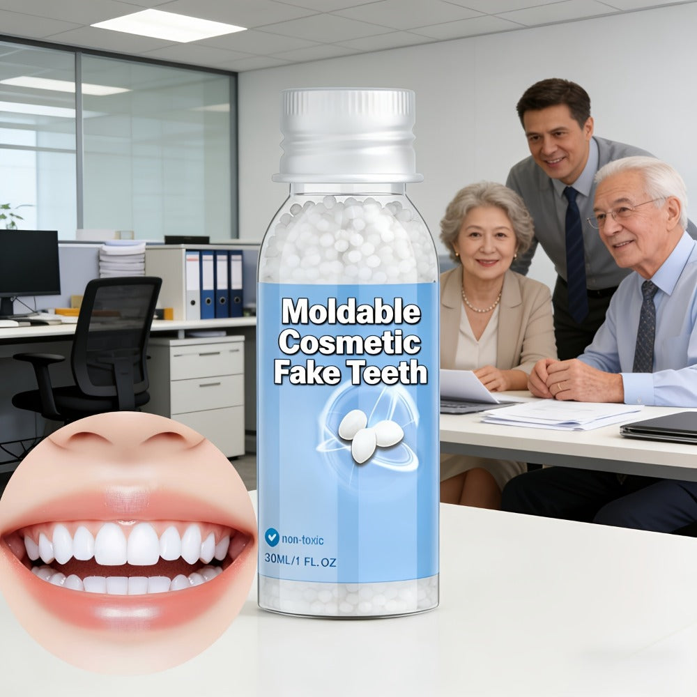 Moldable Fake Teeth Kit for Adults & Seniors, Temporary Dental Veneers Missing Tooth Filling Snap On Teeth