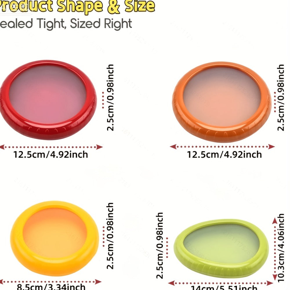 Food Storage Containers Six- or Eight-Piece Silicone Produce Saver Set for Refrigerator Organization