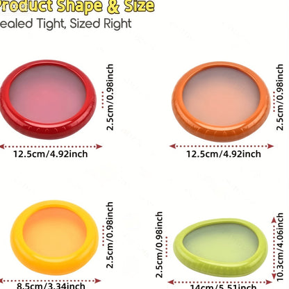 Food Storage Containers Six- or Eight-Piece Silicone Produce Saver Set for Refrigerator Organization
