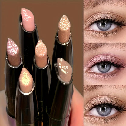 Shimmer Eyeshadow Stick Set 6 Pcs for Women – Pearl Sparkling Waterproof Long-Lasting Eye Makeup Pens with Squalane
