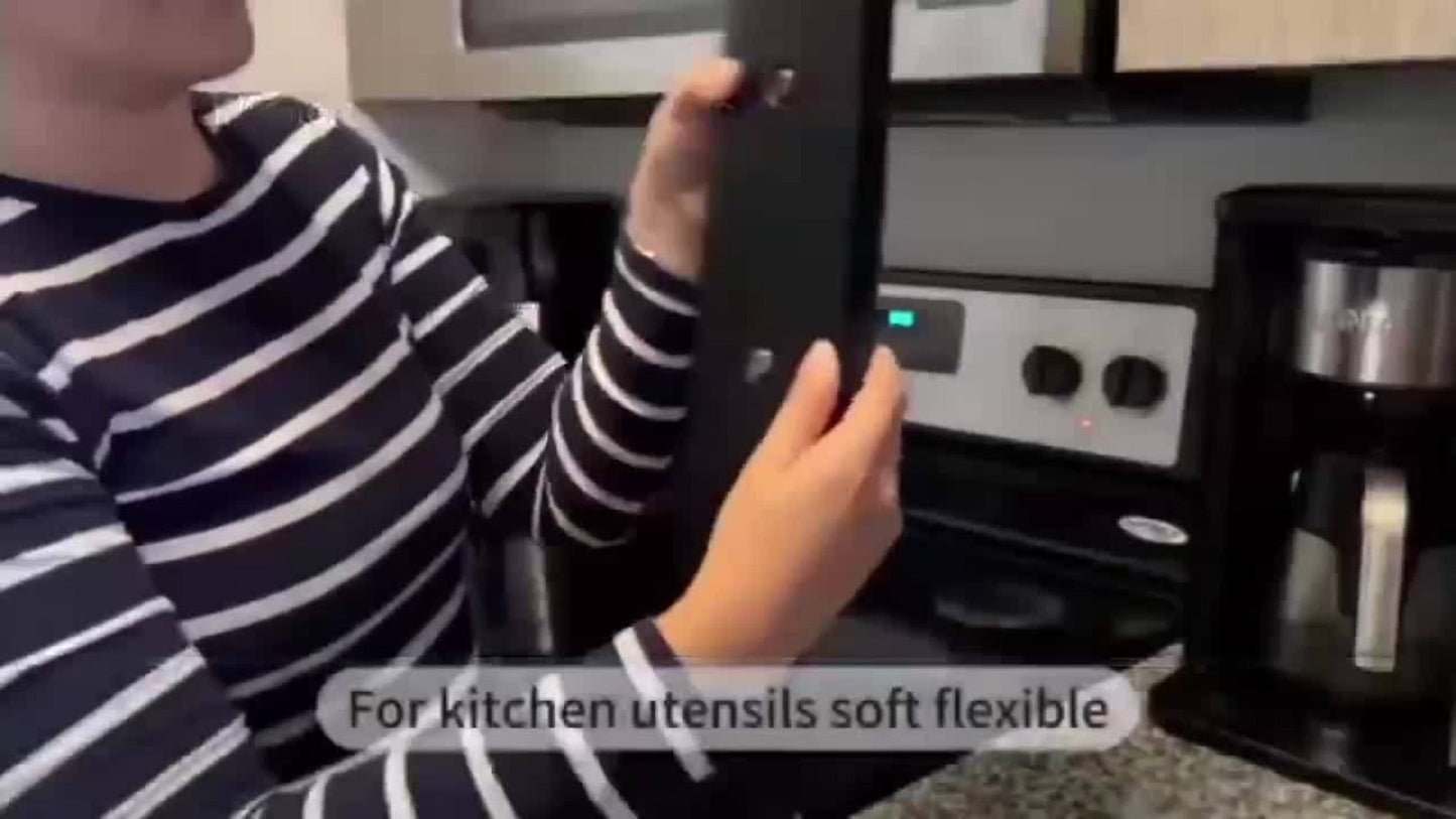 Silicone Stove Organizer Rack with Suction Cups, Heat-Resistant, Spice Holder for Kitchen Countertop