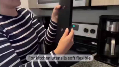 Silicone Stove Organizer Rack with Suction Cups, Heat-Resistant, Spice Holder for Kitchen Countertop