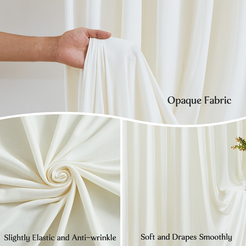 4-Pack 5x10ft Elegant Spandex Photography Backdrop | Wear-Resistant, Wrinkle-Free, Soft & Opaque Party Decoration Banners for Weddings