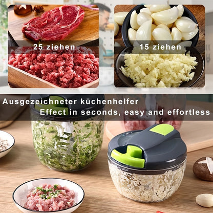 Vegetable Chopper with 3/5 Blades, Multifunctional Onion Chopper, Food Dicer & Salad Cutter with Container
