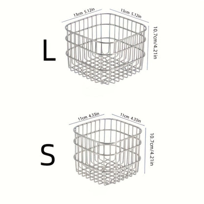 Open-Weave Storage Basket Organizer in Size S for Bathroom, Kitchen, Desk or Bedroom Shelves