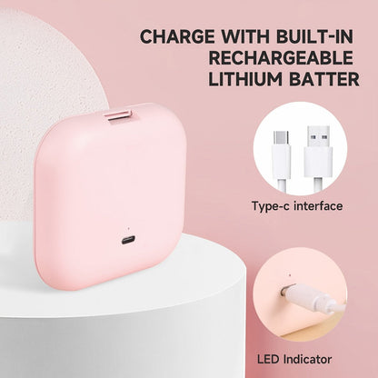 Cute Animal LED Makeup Mirror Foldable Double-Sided 3 Brightness Settings – USB Rechargeable, for Makeup, Travel and Everyday Vanity Use