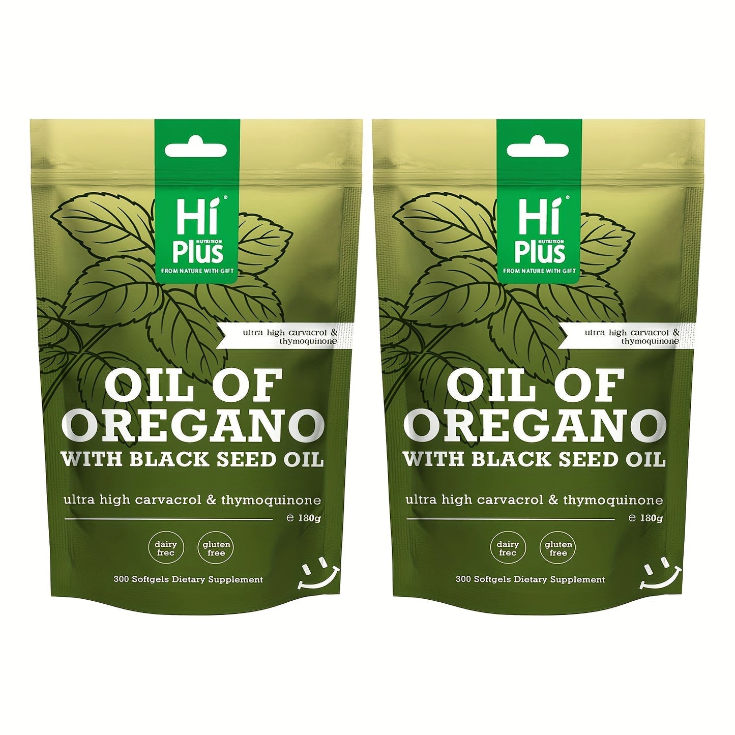 Oregano Oil Black Seed Oil Softgels 2-in-1 Immune Support, 4x Strength Carvacrol 200mg Thymoquinone