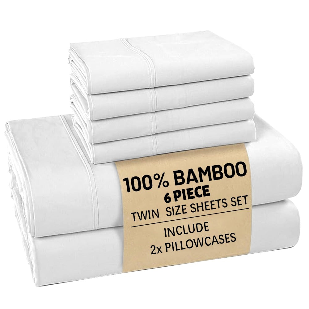 Viscose-from-Bamboo Sheet Set with 4- or 6-Piece Configurations, 11 Colors and 16-Inch Pocket Label