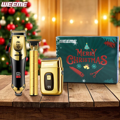 Hair Clippers & Trimmers WEEME Golden Three-Piece Set with Full-Size Clipper, T-Blade Detailer and Foil Shaver