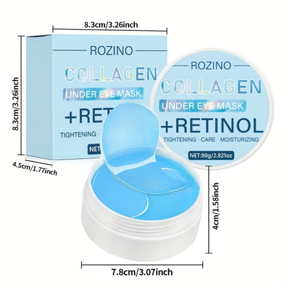 Retinol Collagen Eye Mask 60pcs 80g – Firming Under Eye Patches for Dark Circles, Puffiness, Sagging & Fine Lines