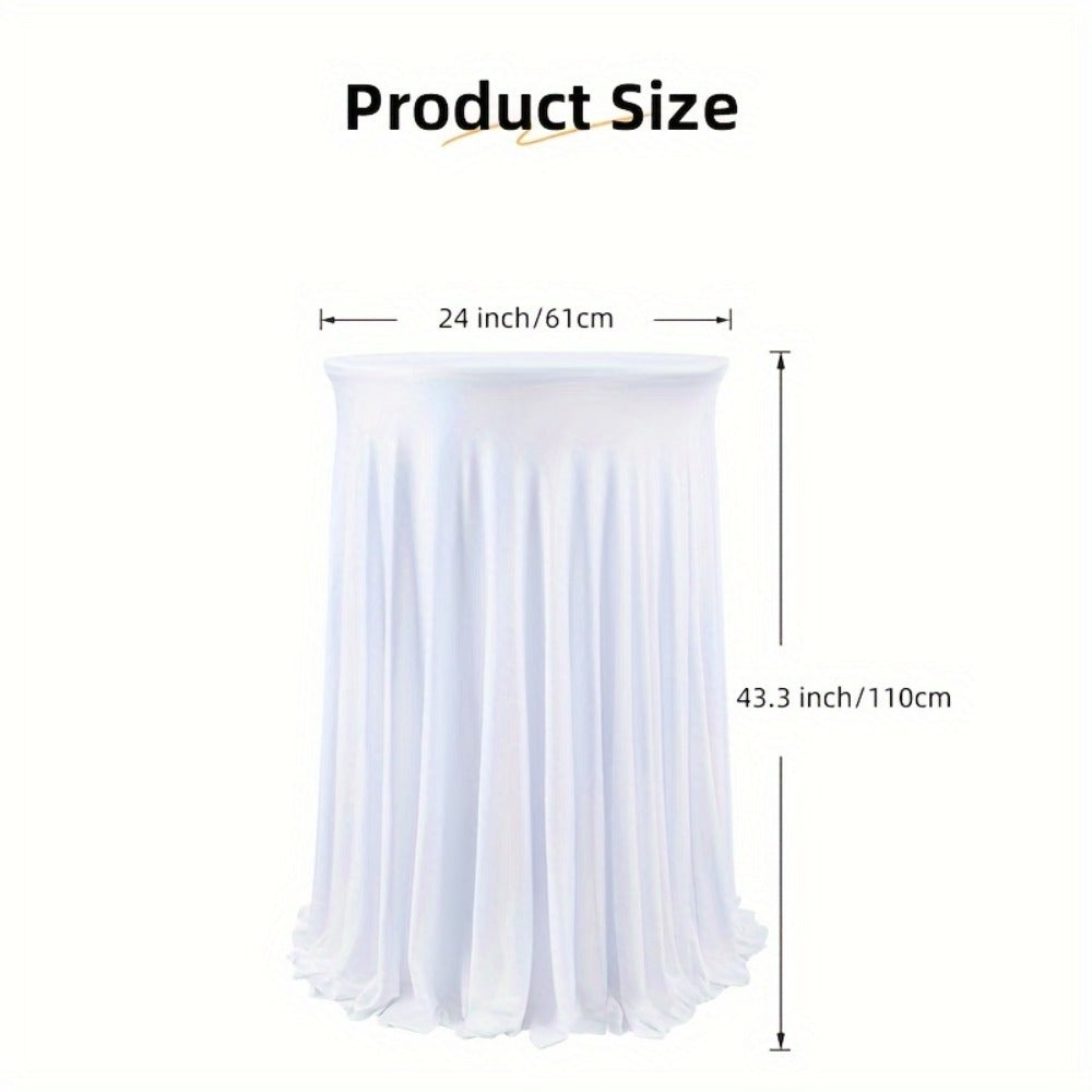 Spandex Cocktail Table Cover Round Stretch Tablecloth for Party Wedding Banquet – Elastic High Top Table Cloth Fitted Cover for Events