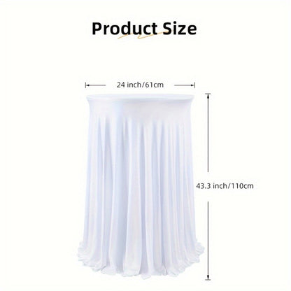 Spandex Cocktail Table Cover Round Stretch Tablecloth for Party Wedding Banquet – Elastic High Top Table Cloth Fitted Cover for Events