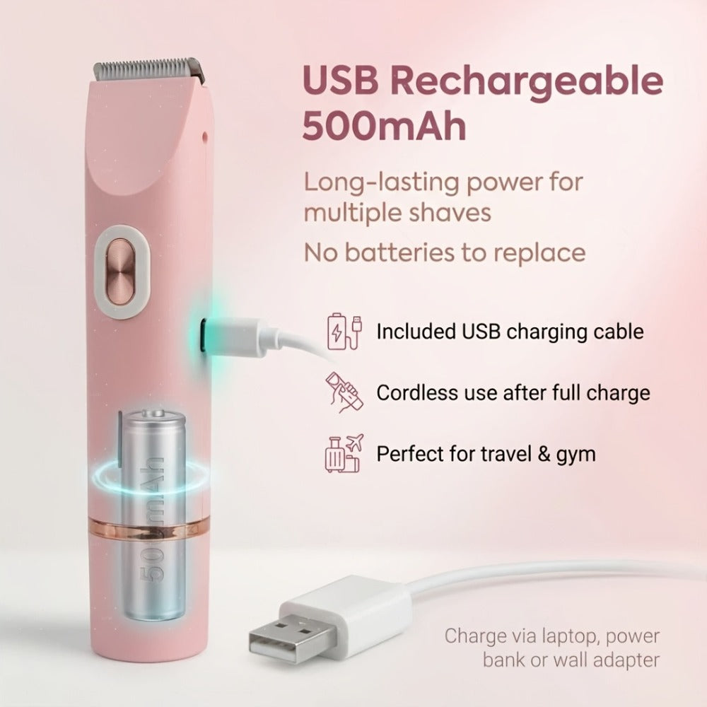 Electric Shaver & Bikini Trimmer for Women Dual Head USB Rechargeable – Multipurpose Face Body Hair Removal for Arms Legs Underarm