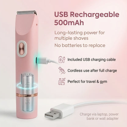 Electric Shaver & Bikini Trimmer for Women Dual Head USB Rechargeable – Multipurpose Face Body Hair Removal for Arms Legs Underarm