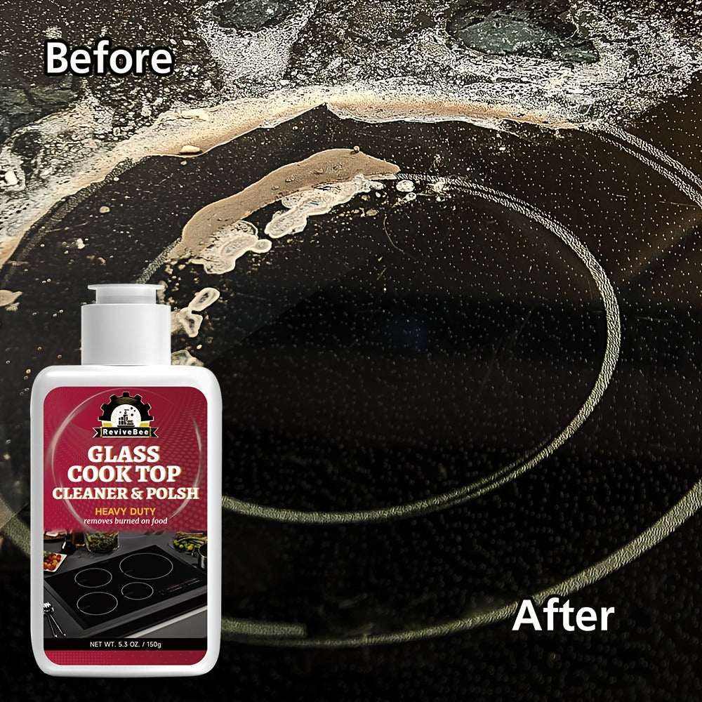 Ceramic Stove Cleaner Gel – Fast-Acting Stovetop Cleaner Removes Burnt-On Grease & Stains Without Scratching